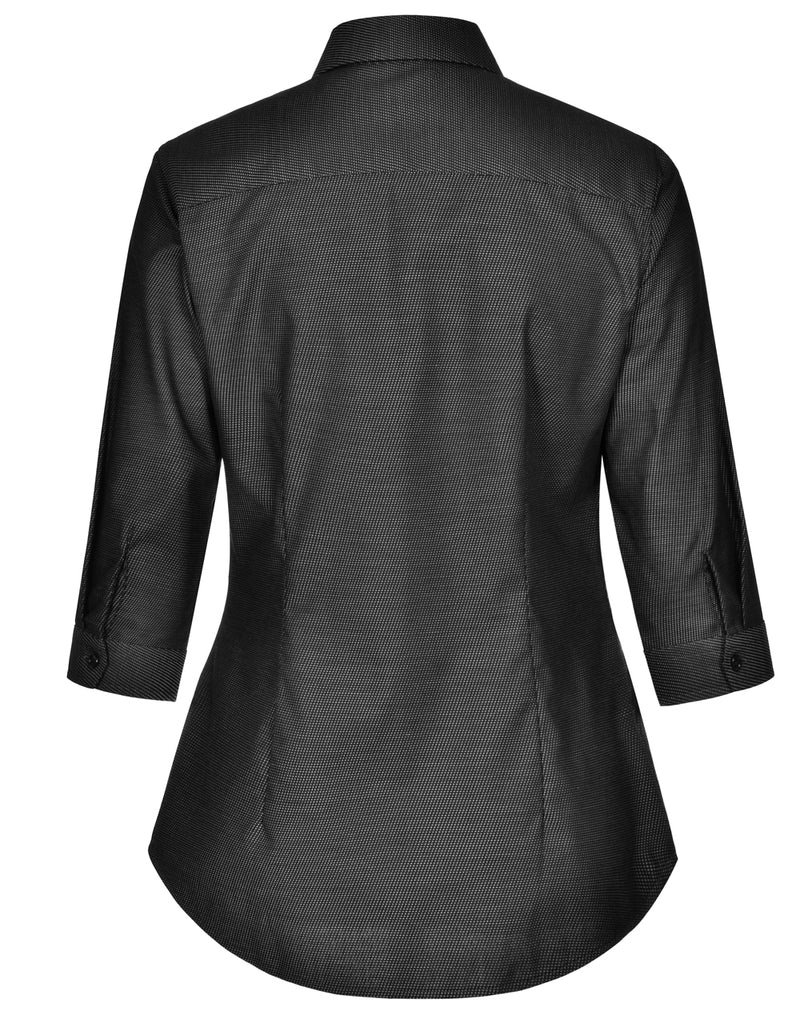 Ascot 3/4 Sleeve Dot Jacquard Stretch Shirt Ladies
