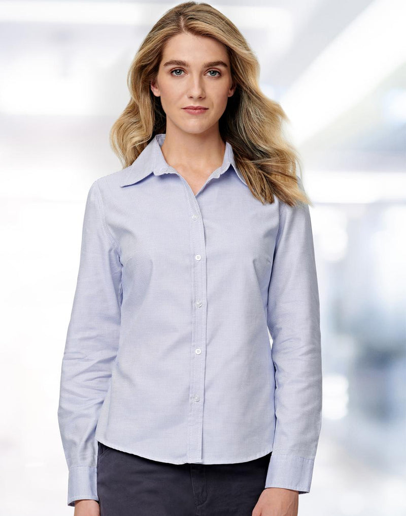 Dot Contrast Long Sleeve Shirt Ladies