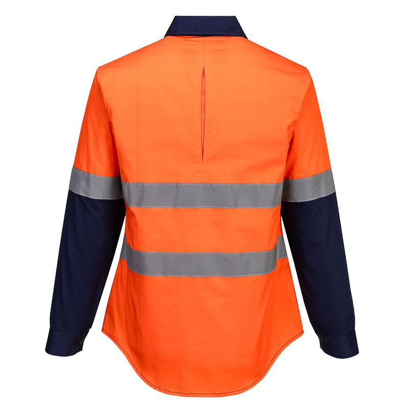 Portwest ML803 Hi-Vis Lightweight Contrast Shirt L/S Ladies REAR