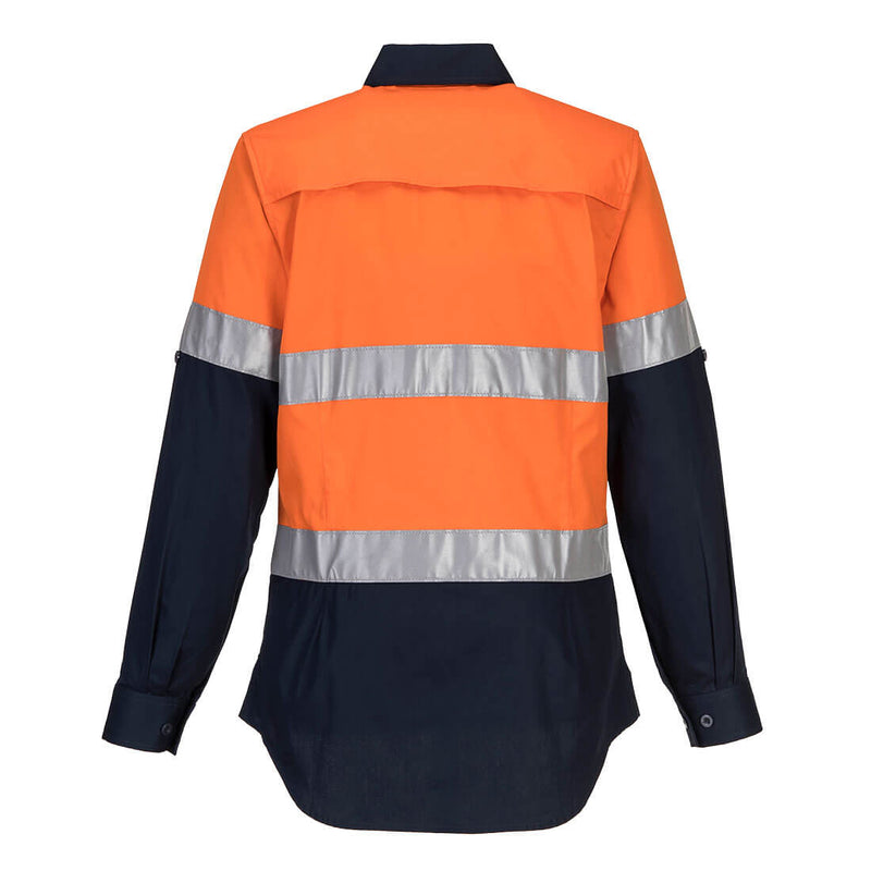 Portwest ML808 Hi-Vis Lightweight Contrast Shirt L/S Ladies REAR