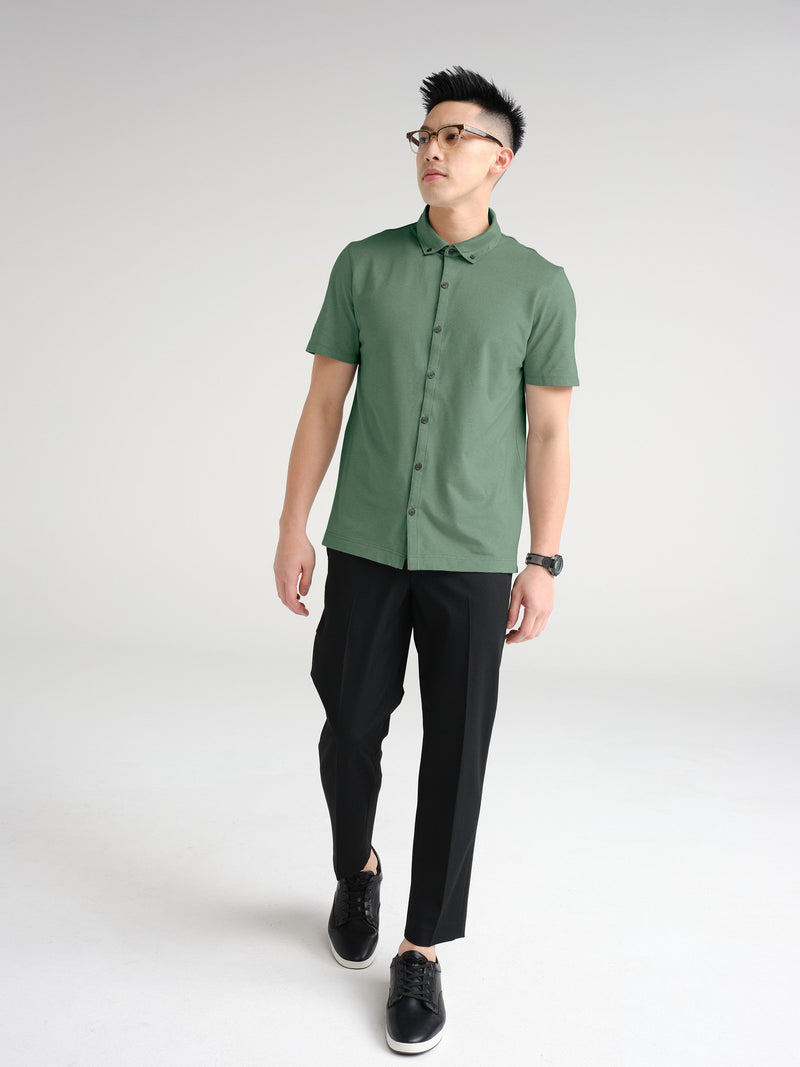 Mercer+Mettle MM1006 Stretch Pique Full-Button Polo – product photo