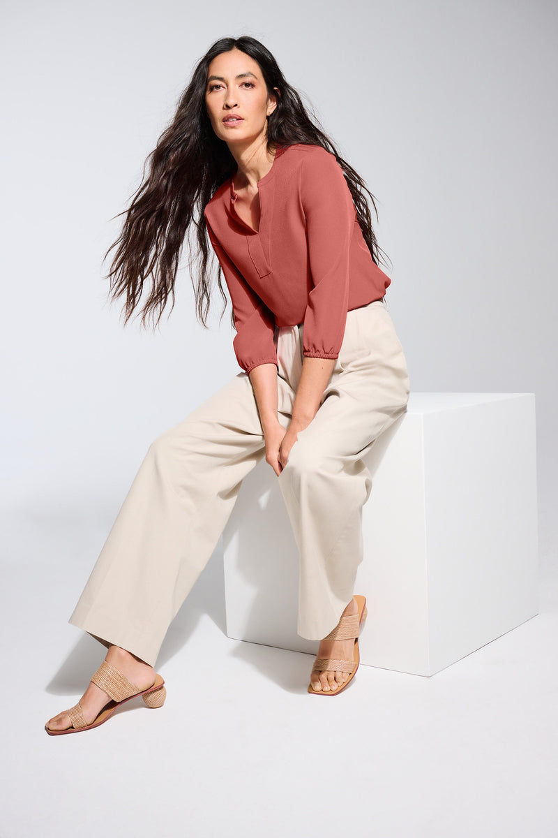 Mercer+Mettle MM2011 Stretch Crepe 3/4-Sleeve Blouse Ladies – product photo