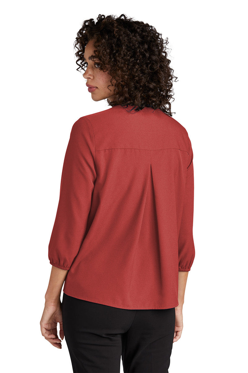 Mercer+Mettle MM2011 Stretch Crepe 3/4-Sleeve Blouse Ladies (3XL - 4XL) – rear view