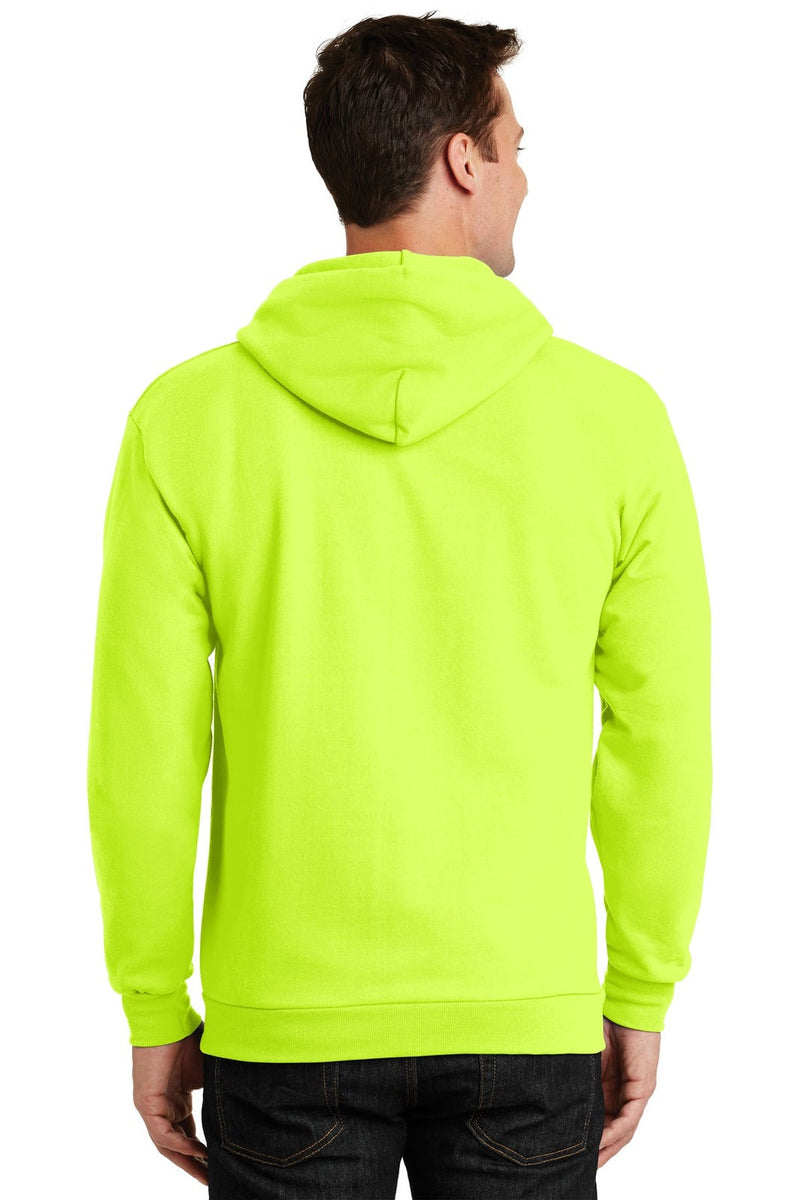 Port & Company PC90ZH Essential Fleece Full-Zip Hooded Sweatshirt – Hi Vis (3XL - 4XL) – product photo