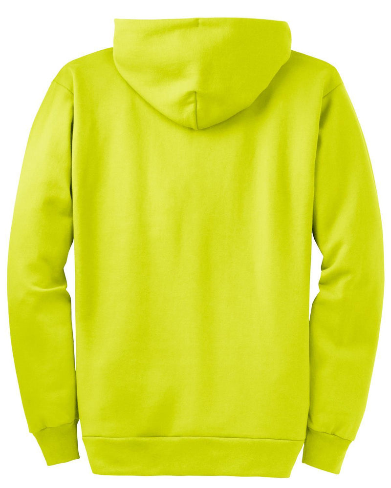 Port & Company PC90ZH Essential Fleece Full-Zip Hooded Sweatshirt – Hi Vis (3XL - 4XL) – product photo
