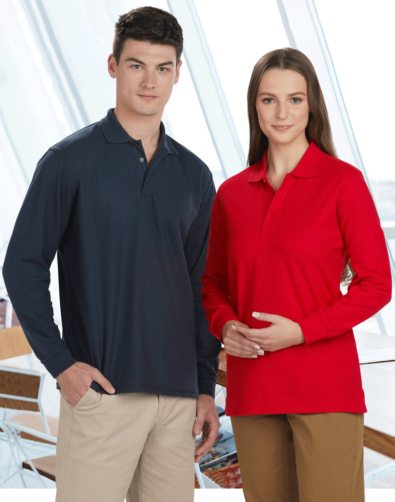 Winning Spirit PS12 Traditional Poly/Cotton Pique Long Sleeve Polo Unisex