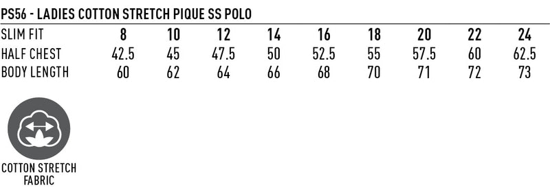 Winning Spirit PS56 DARLING HARBOUR POLO Ladies size chart