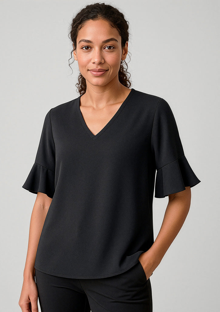 Biz Corporates RB966LS Aria Fluted Sleeve Blouse Ladies