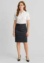 Biz Corporates RGS264L Traveller Mid Waist Stretch Chino Skirt Ladies