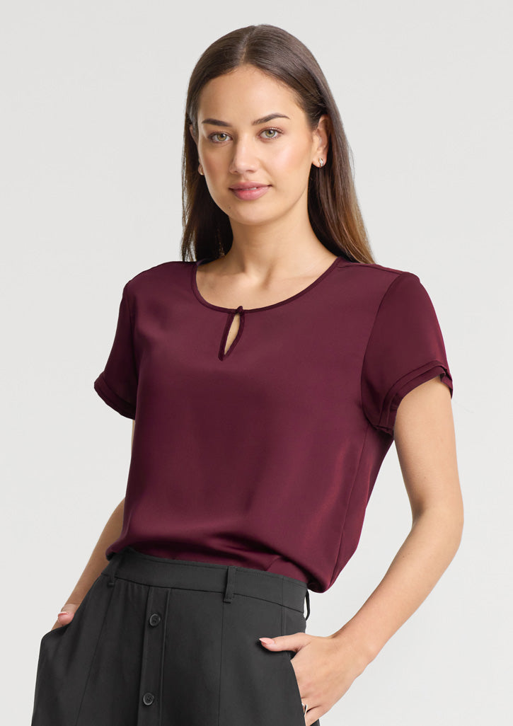 Biz Corporates RU569LS Evelyn Short Sleeve Blouse Ladies