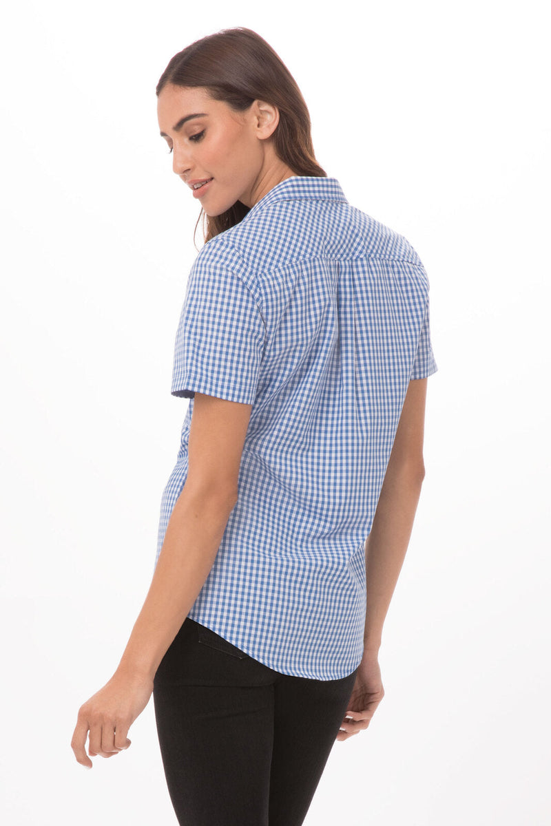 Chef Works SHC02W Modern Gingham Short Sleeve Dress Shirt Ladies – product photo