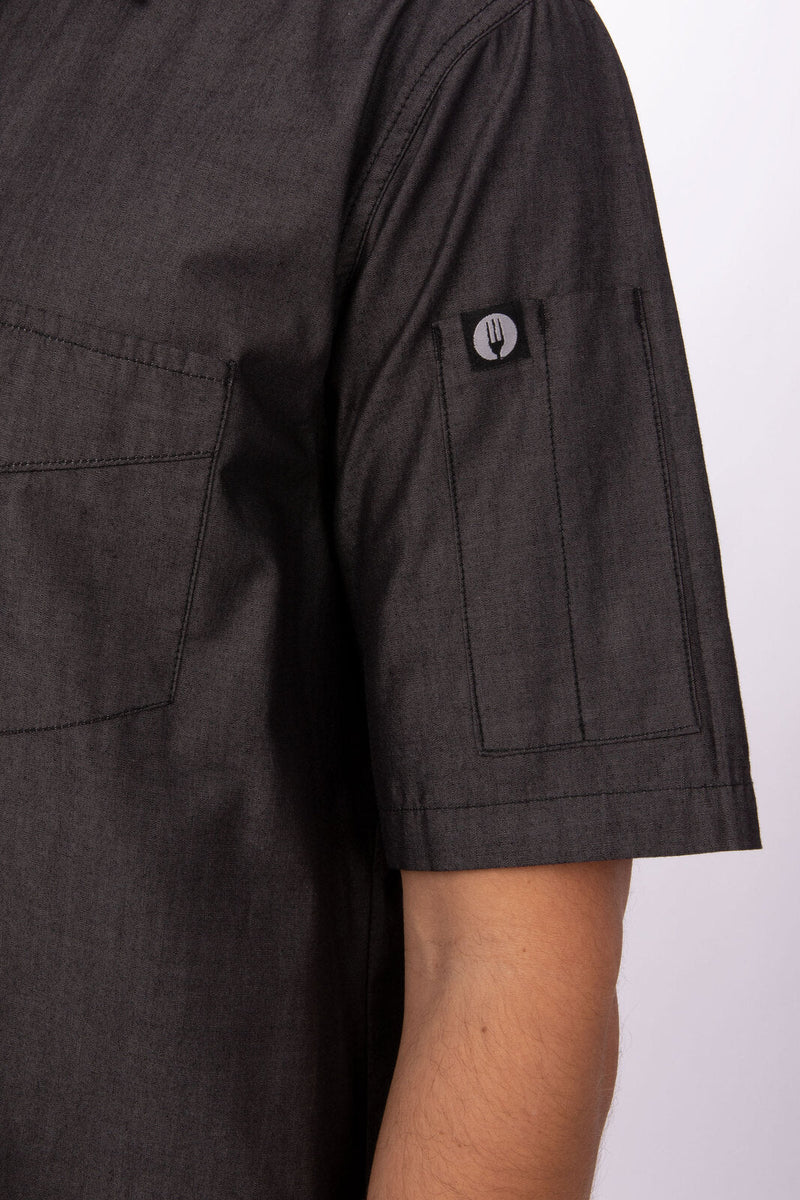 Chef Works SKS002 Detroit Short Sleeve Denim Shirt Mens – product photo