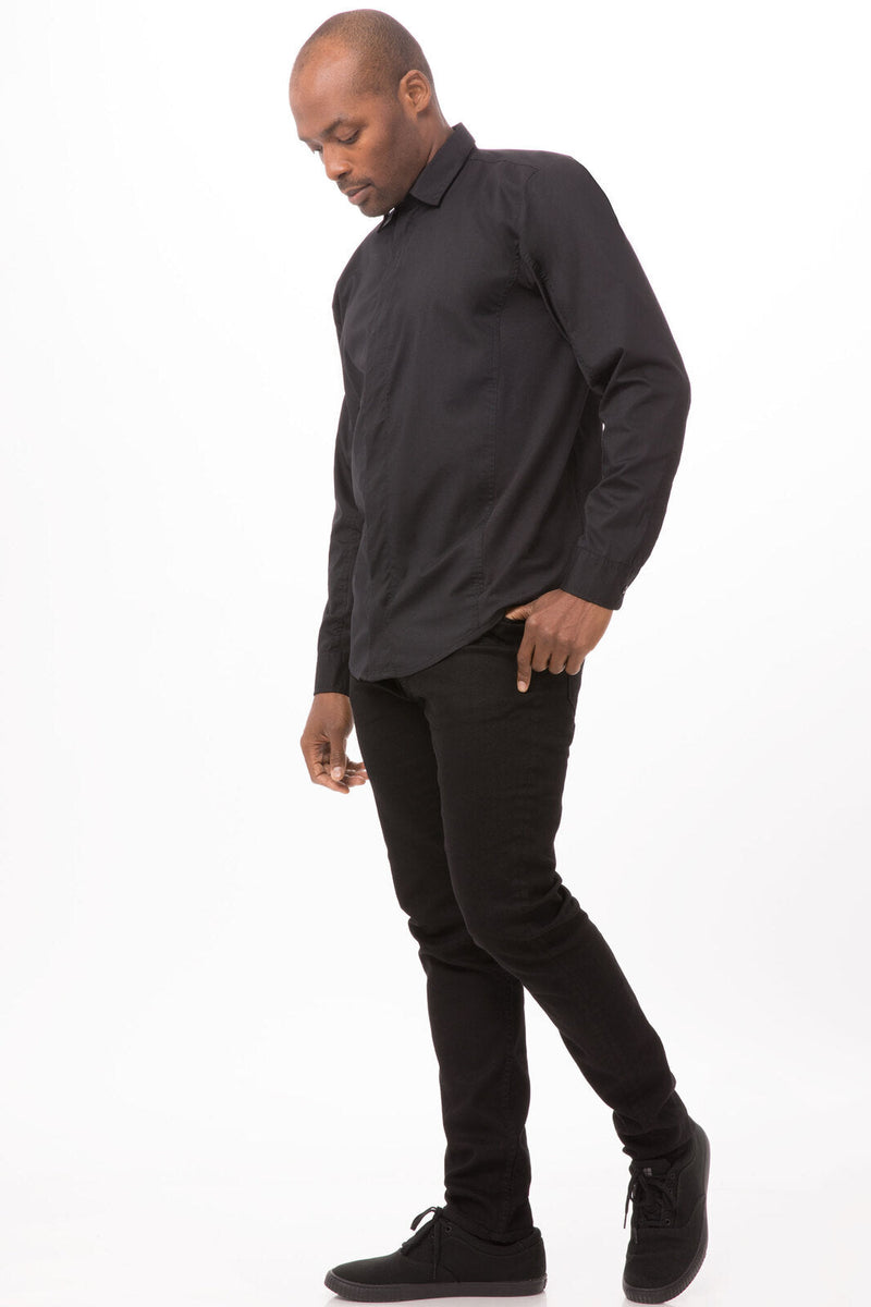 Chef Works SLMFZ006 Shelby Zip Front Shirt Mens – product photo