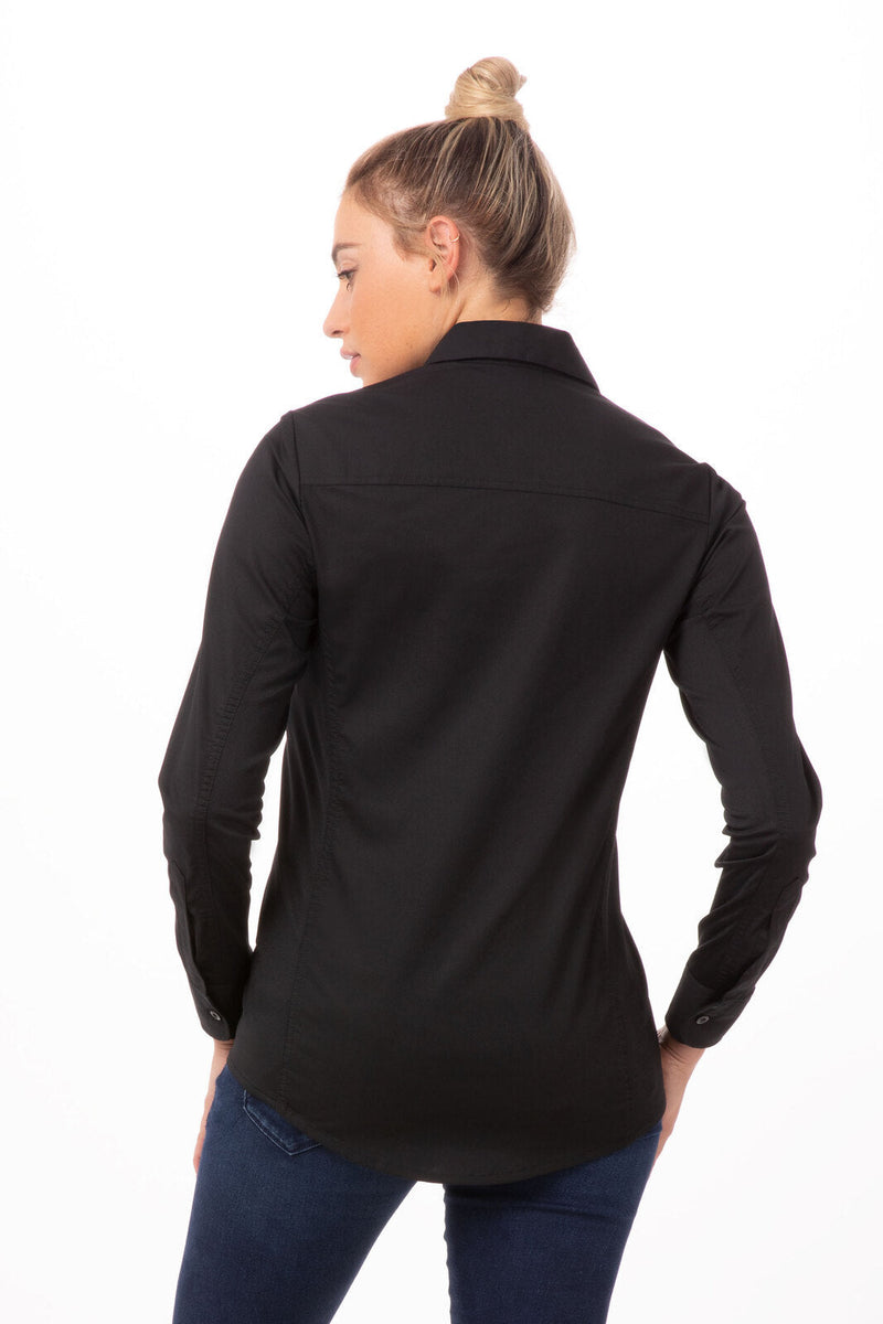 Chef Works SLWFZ003 Shelby Zip Front Shirt Ladies – product photo