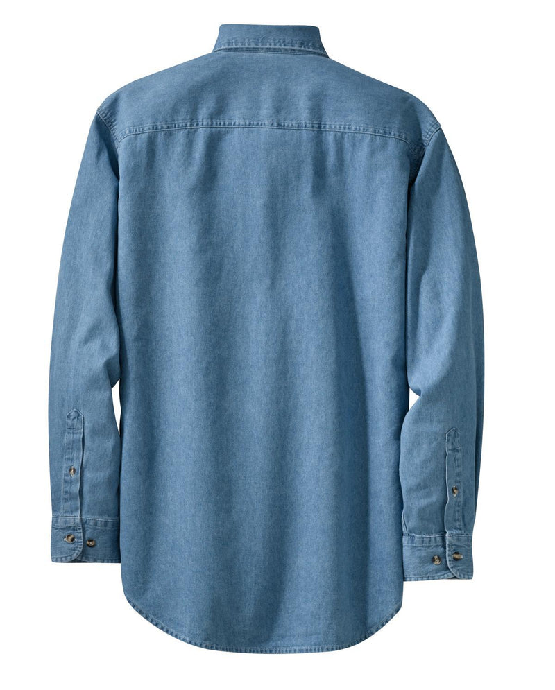 Port & Company SP10 Long Sleeve Value Denim Shirt (3XL - 4XL) – product photo