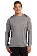Sport-Tek ST361LS Long Sleeve Heather Colorblock Contender Tee (3XL)