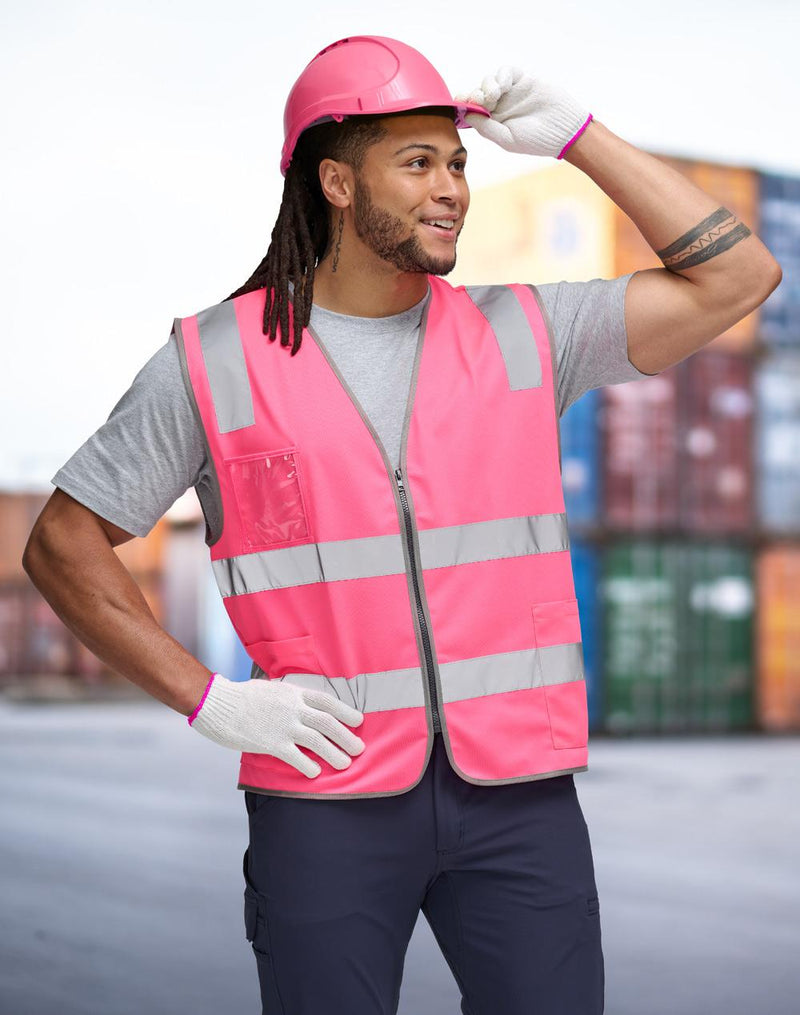 Winning Spirit SW04 Hi Vis Safety Vest with ID & Utility Pockets Unisex