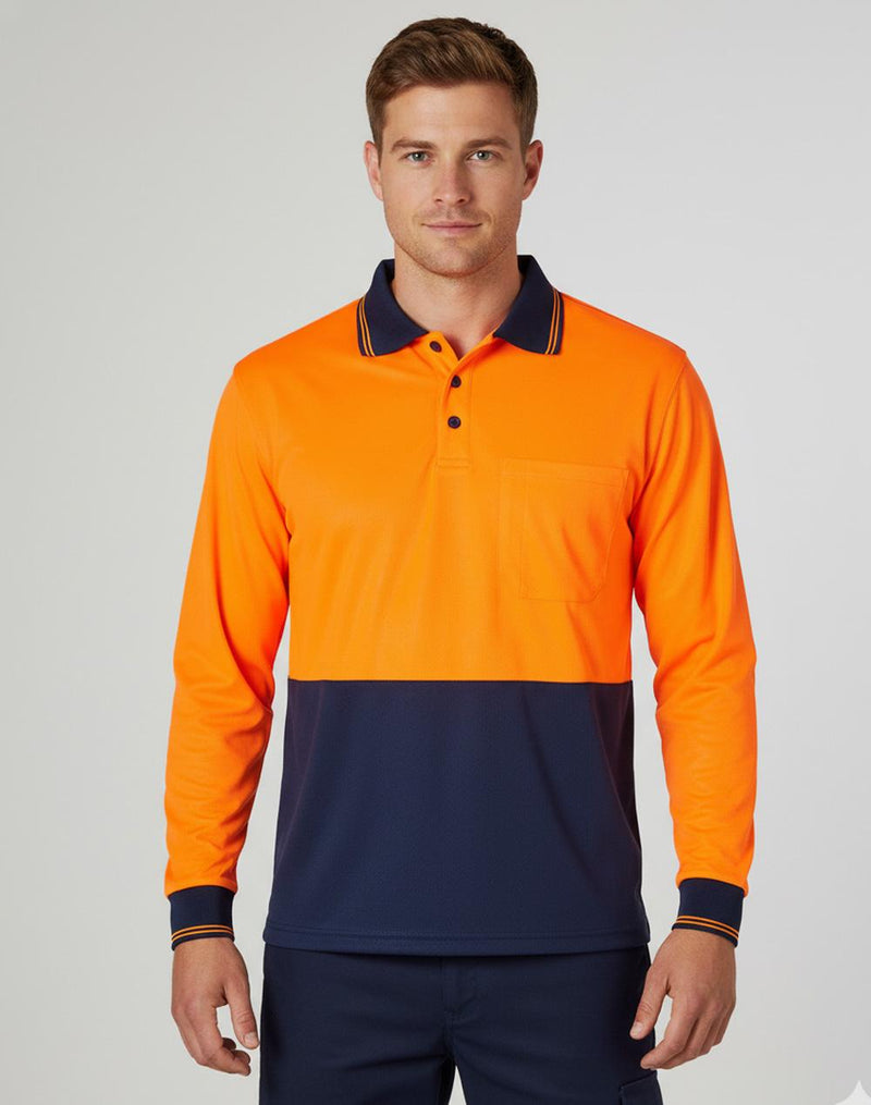 Winning Spirit SW05CD High Visibility Long Sleeve Polo Mens (4XL - 7XL)