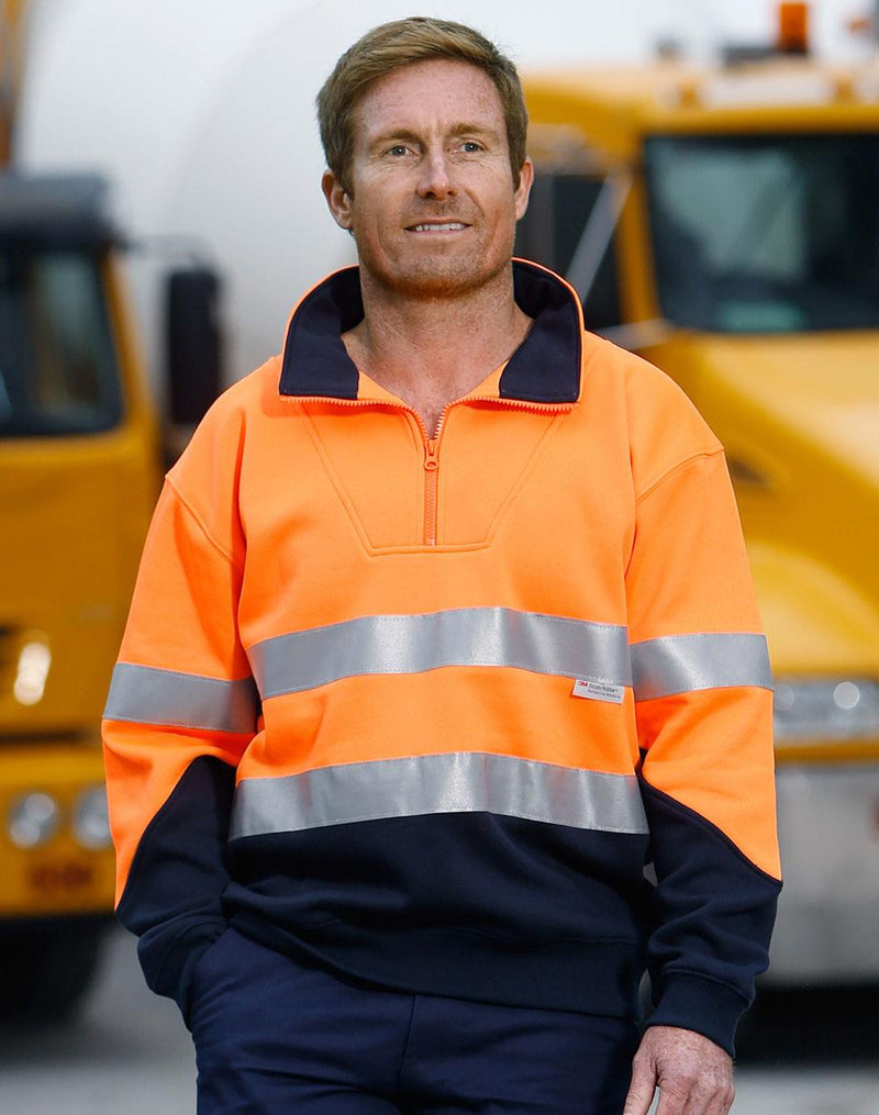 Winning Spirit SW14 Hi Vis Long Sleeve Fleece Sweat Mens