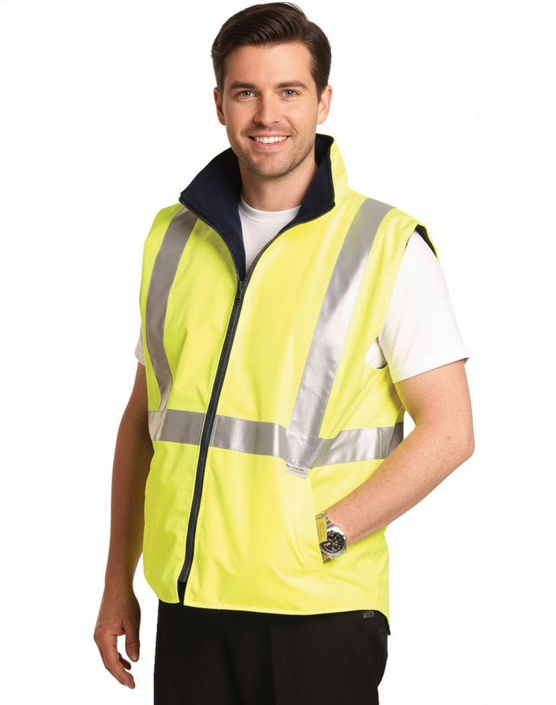 Winning Spirit SW19A Hi Vis Reversible Safety Vest with 3M Tapes Mens