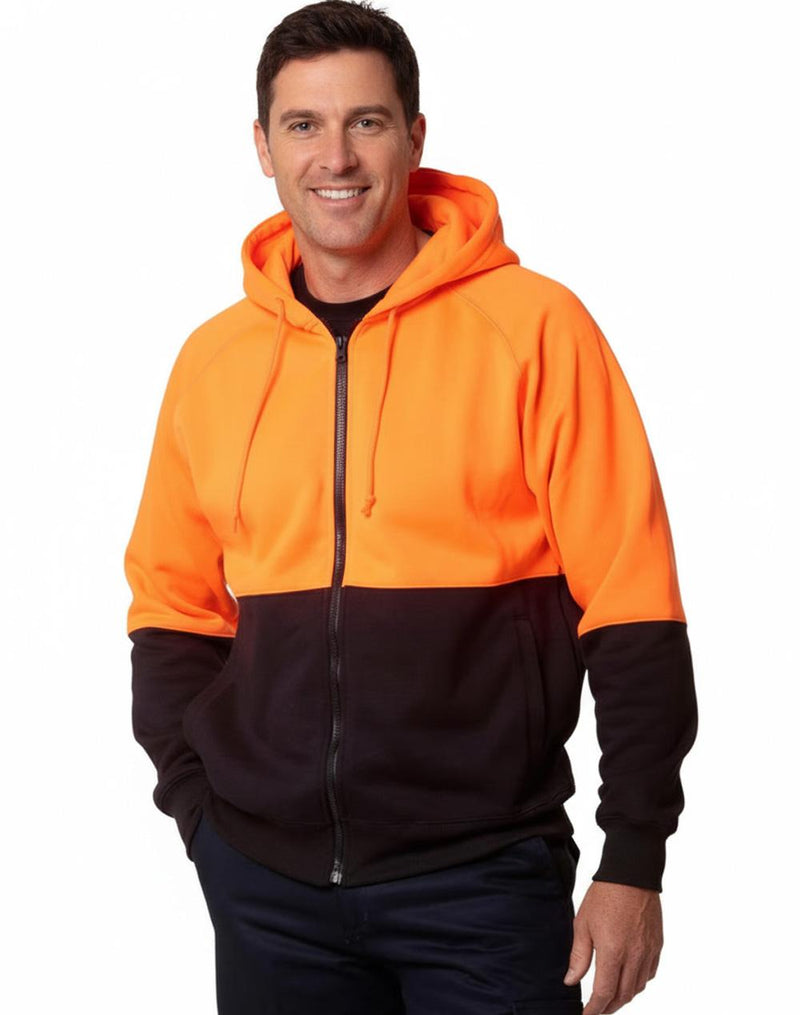 Winning Spirit SW24 Hi Vis Two Tone Fleece Hoodie Mens
