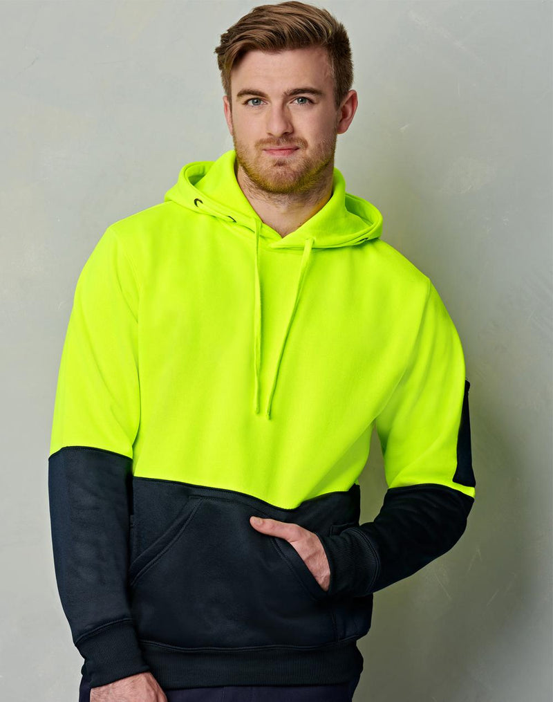 Winning Spirit SW38 Hi Vis Two Tone Fleecy Hoodie Unisex