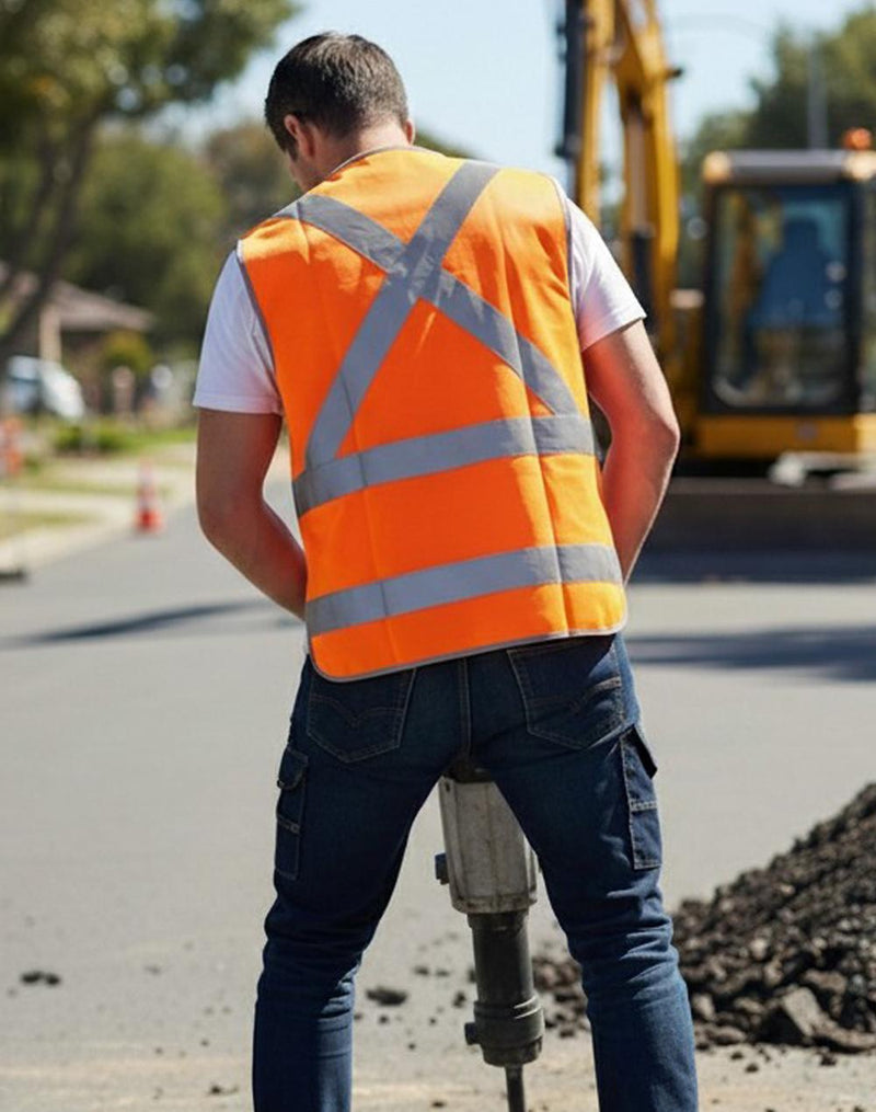 Winning Spirit SW72 Hi Vis X Back Safety Vest with Tail Unisex