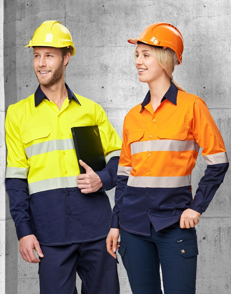 Winning Spirit SW83 Hi Vis Cool-Breeze Safety LS Shirt (Segmented Tape) Unisex