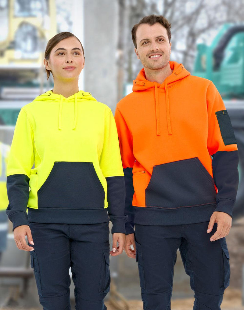 Winning Spirit SW91 Hi Vis Two Tone Water Resistant Fleece Hoodie Unisex