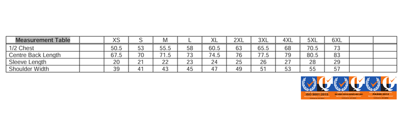 RMPC019 size chart