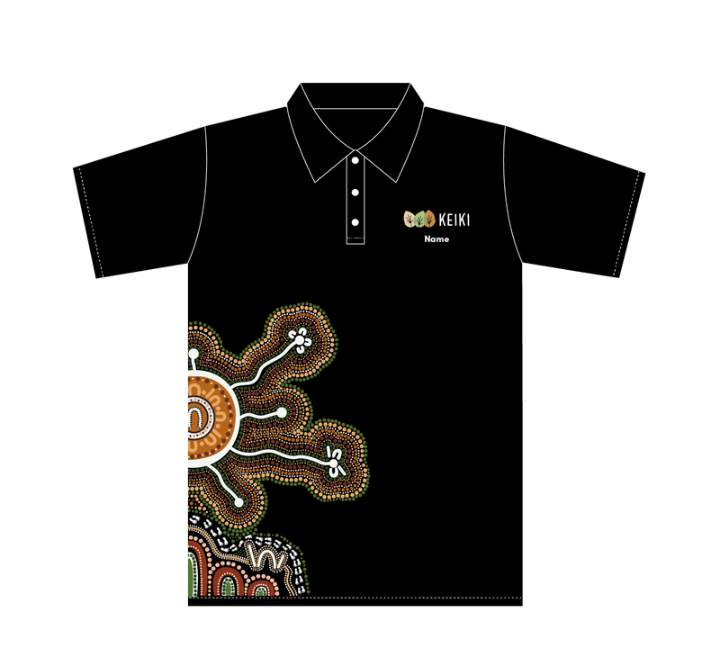 KEIKI Early Learning - Mens Indigenous Artwork Custom Polo (PRE ORDER)