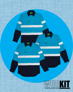 Tradie Hi Vis Taped Lightweight Cotton Shirt Long Sleeve 3 Value Pack