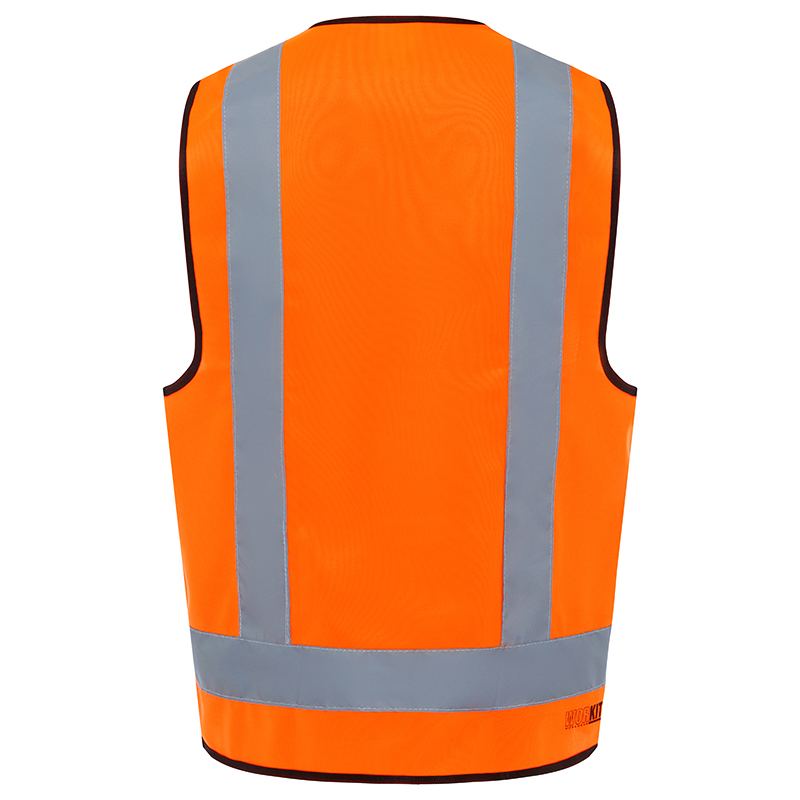 Fluro Safety H Back Taped Vest: Day/Night Use - 5 PACK