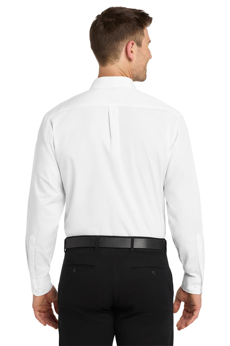 Port Authority W100 Long Sleeve Carefree Poplin Shirt (3XL - 4XL) – rear view
