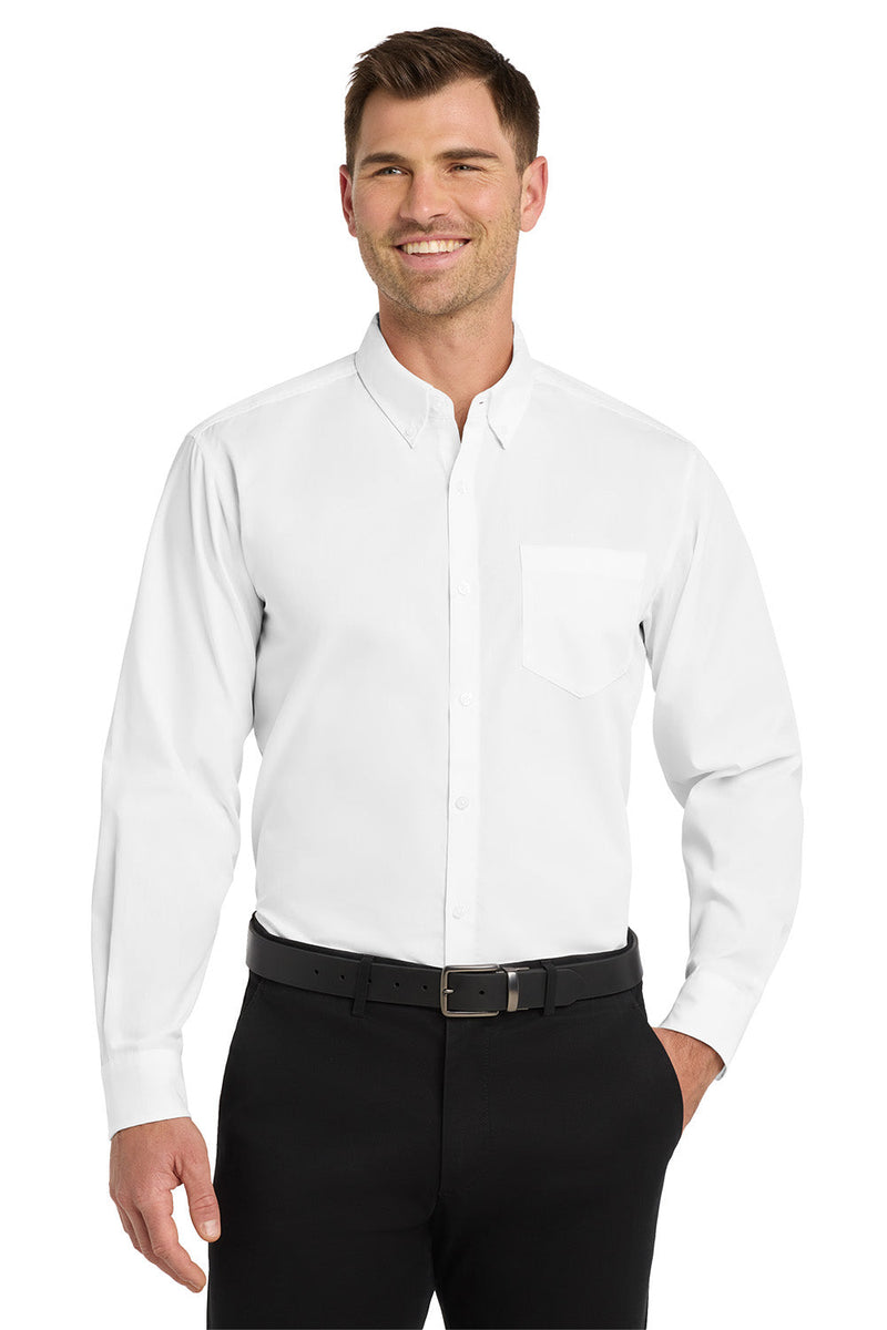 Port Authority W100 Long Sleeve Carefree Poplin Shirt (3XL - 4XL) – product photo