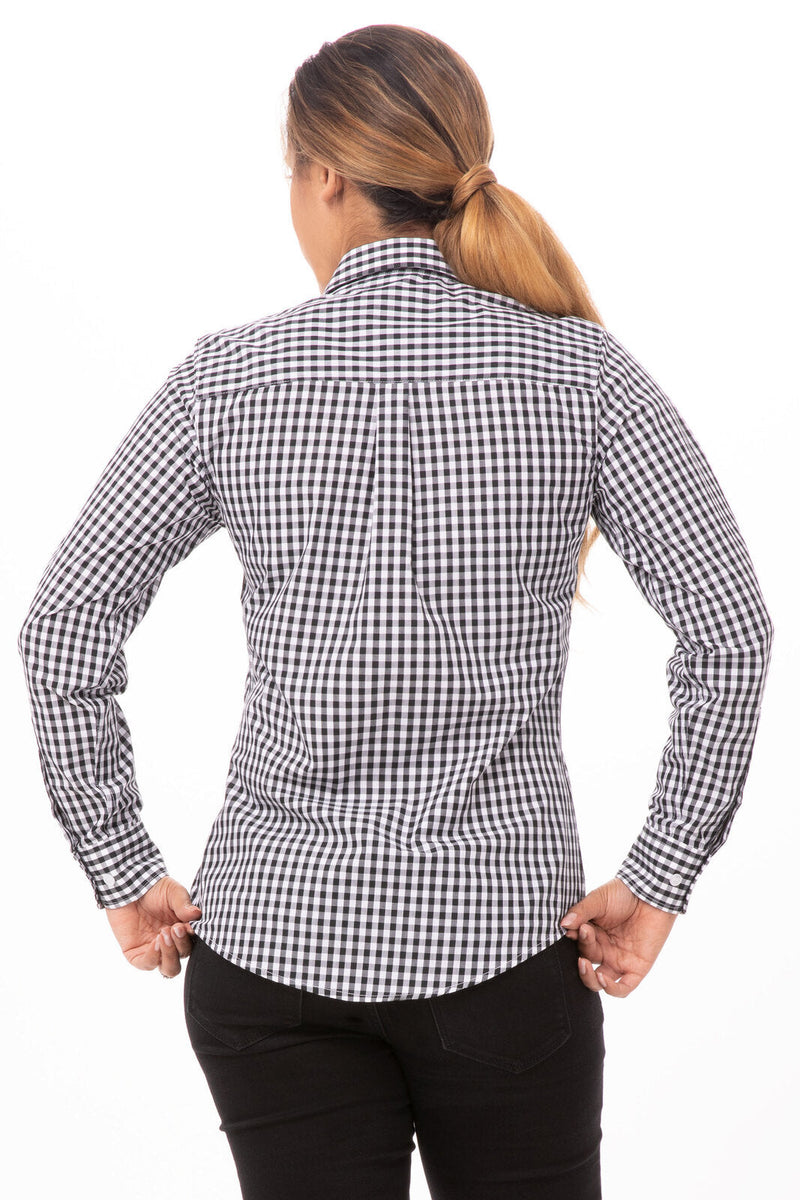 Chef Works W500-BWK Gingham Dress Shirt Ladies (2XL) – product photo