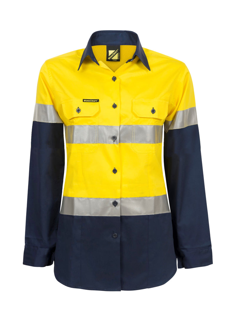 HI VIS SHIRT CSR TAPE- LS LADIES