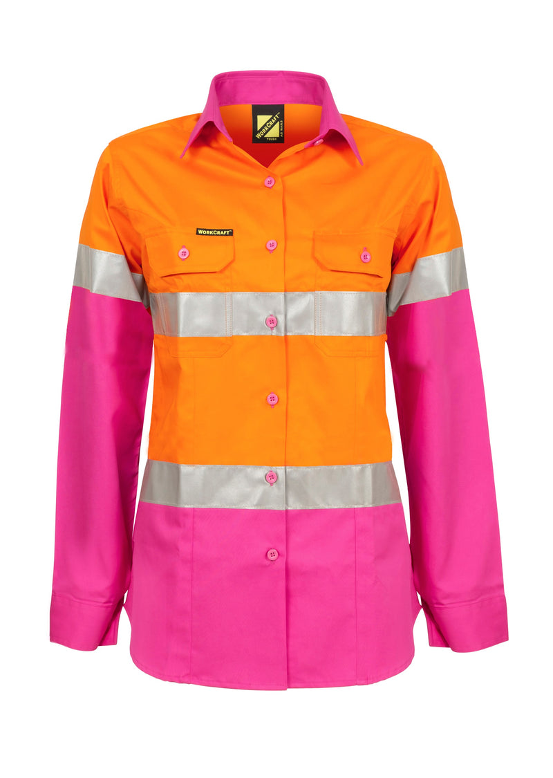 HI VIS SHIRT CSR TAPE- LS LADIES