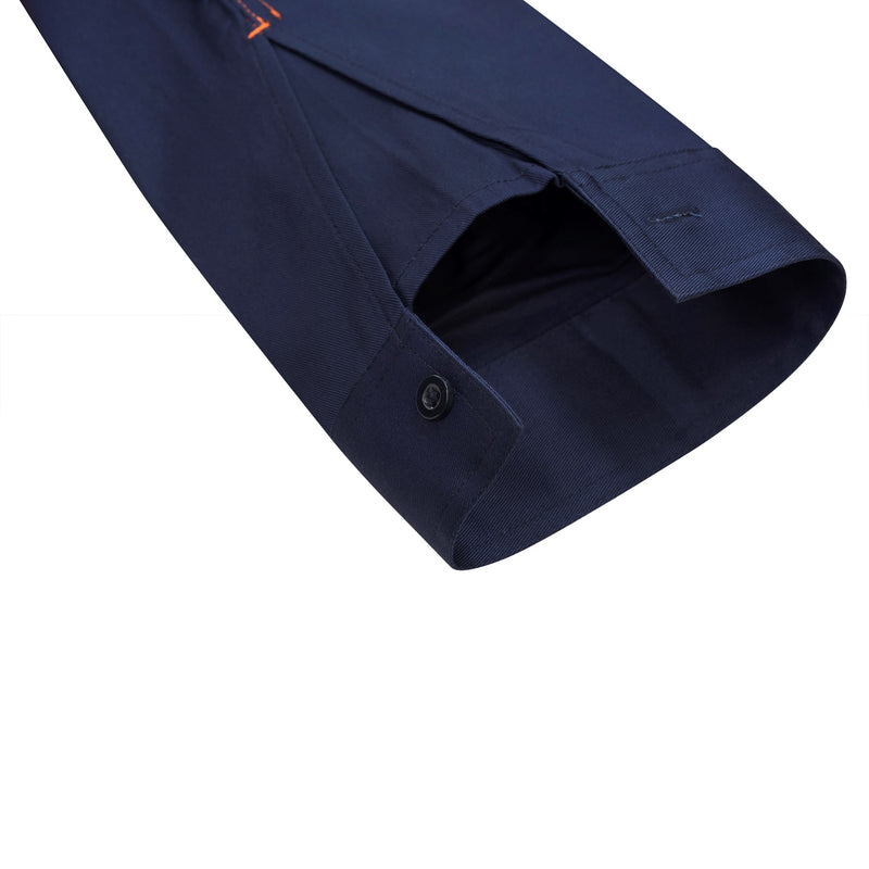 HI VIS CLOSED FRONT TAPED SHIRT WITH SEMI GUSSET