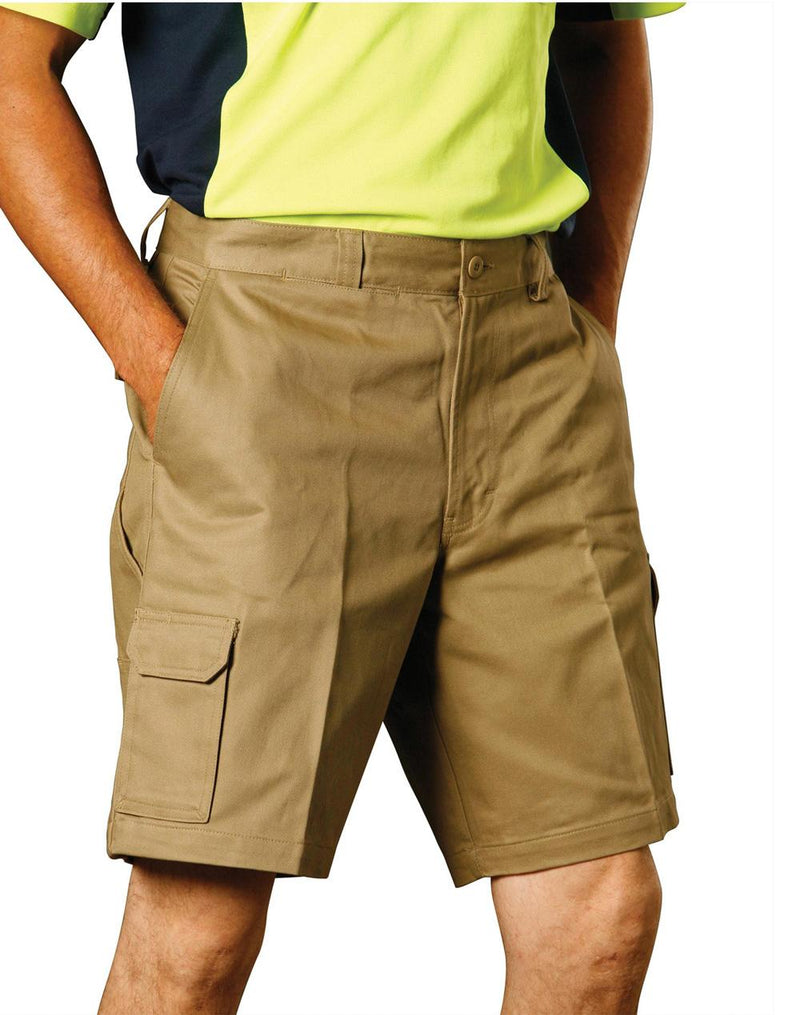 Winning Spirit WP06 Heavy Cotton Drill Cargo Shorts Mens