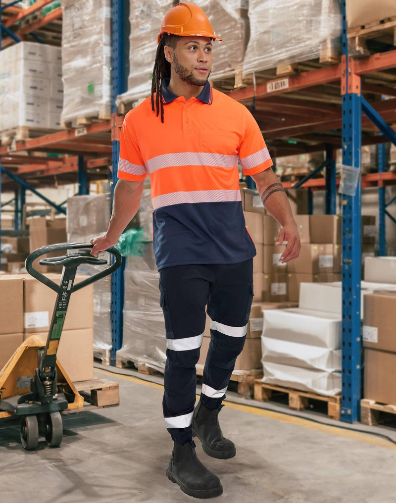 Winning Spirit WP28HV Cotton Stretch Drill Cuffed Work Pants with Tapes Unisex