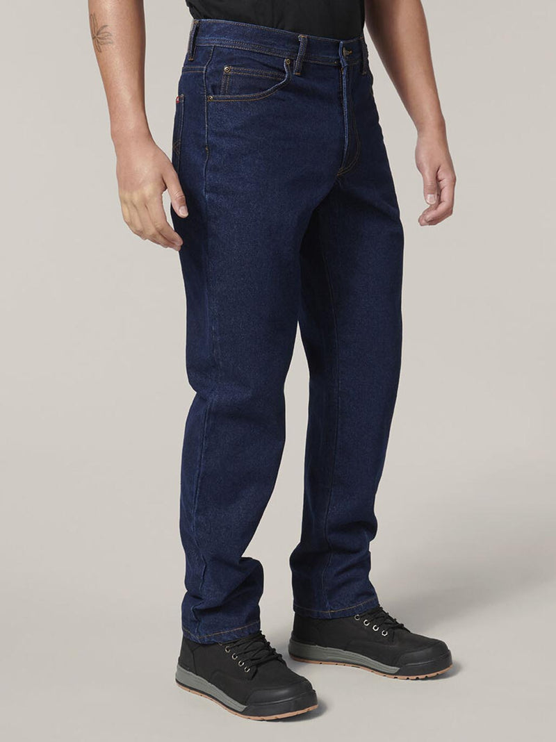 Hard Yakka Y03514 Heavy Duty Washed Denim Work Jeans Mens – product photo