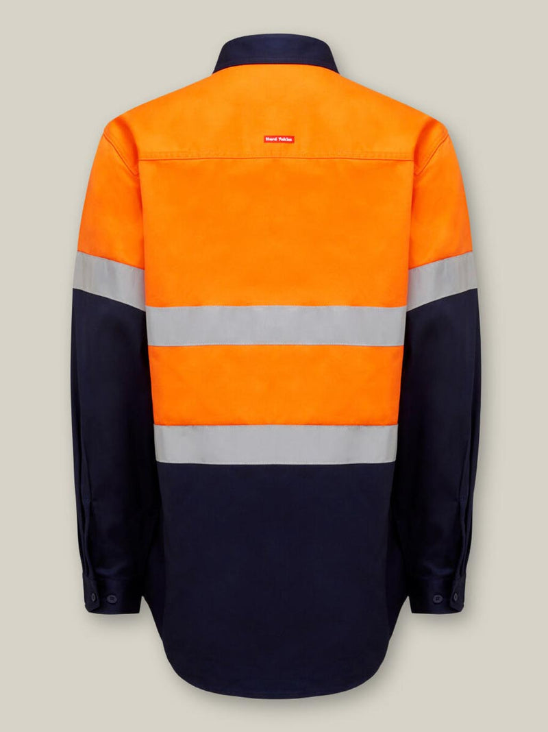 Hard Yakka Y04610 Core Hi-Vis 2 Tone Taped Cotton Drill Shirt Mens – product photo