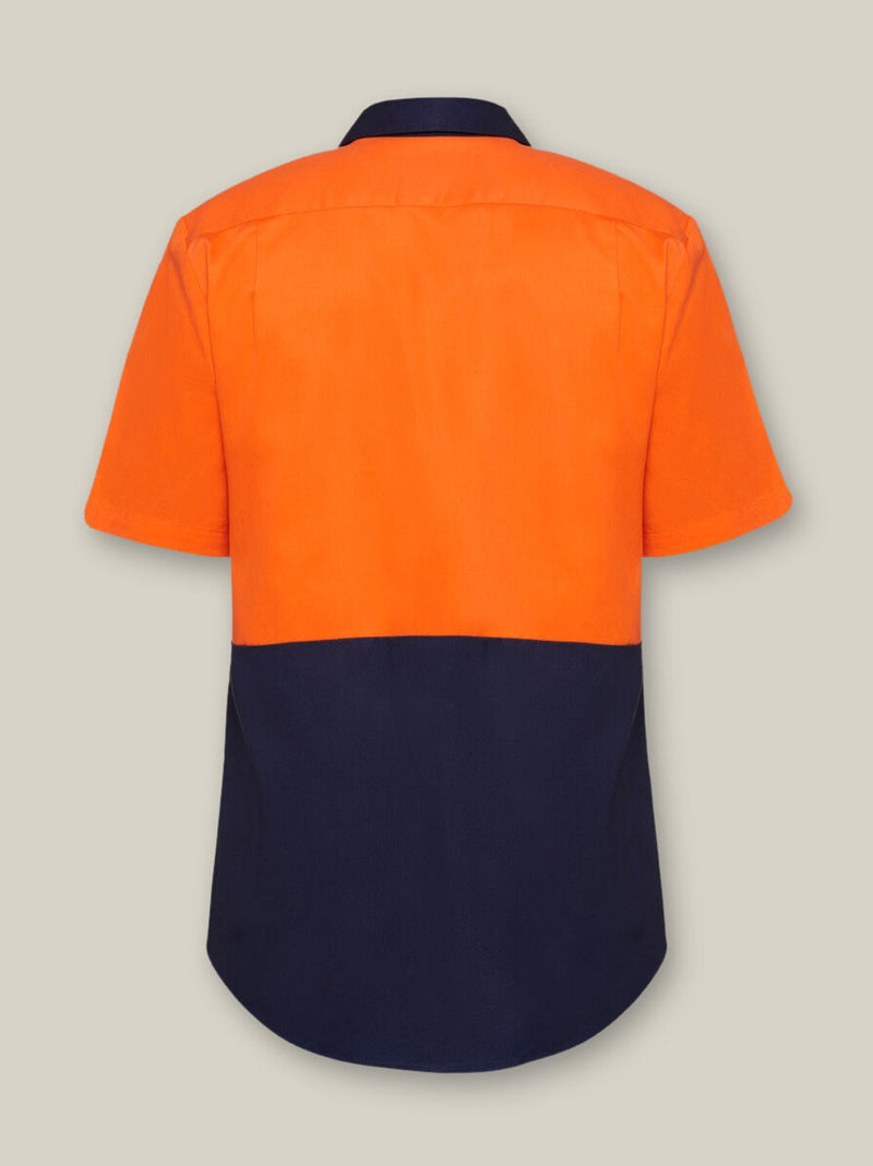Hard Yakka Y04620 Core Hi-Vis Light Weight Vented Short Sleeve Cotton Shirt Mens – product photo