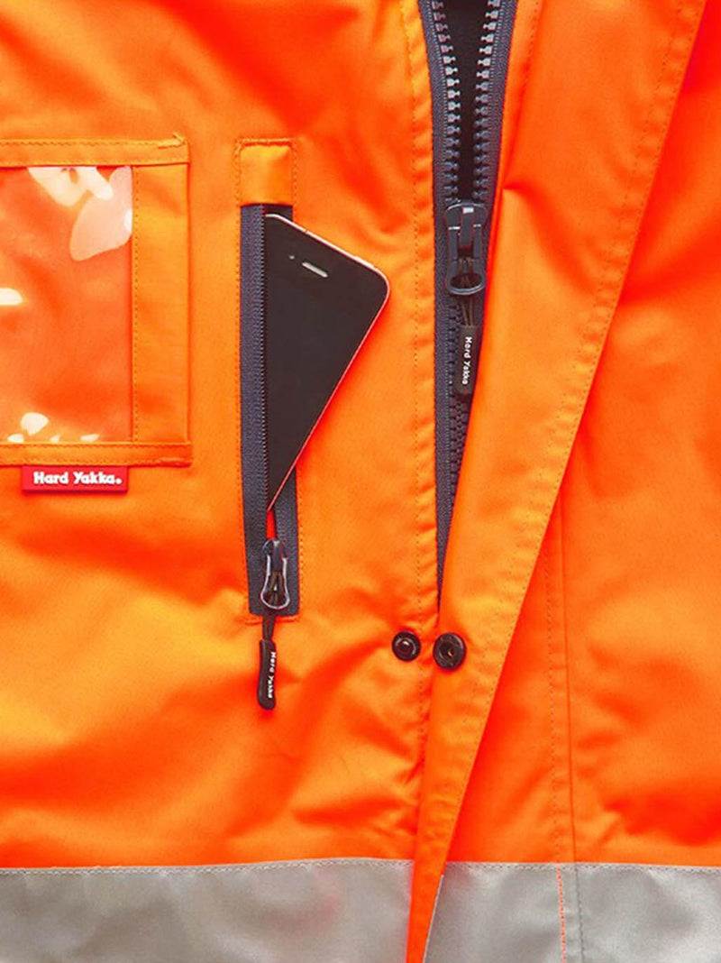 Hard Yakka Y06057 Hi-Vis 4-In-1 Taped Wet Weather Jacket Mens – product photo