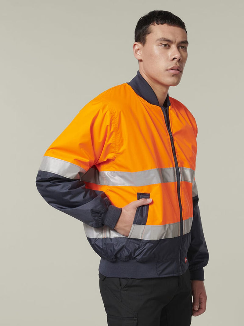 Hard Yakka Y06675 Core Hi-Vis 2 Tone Taped Waterproof Bomber Jacket Mens – product photo