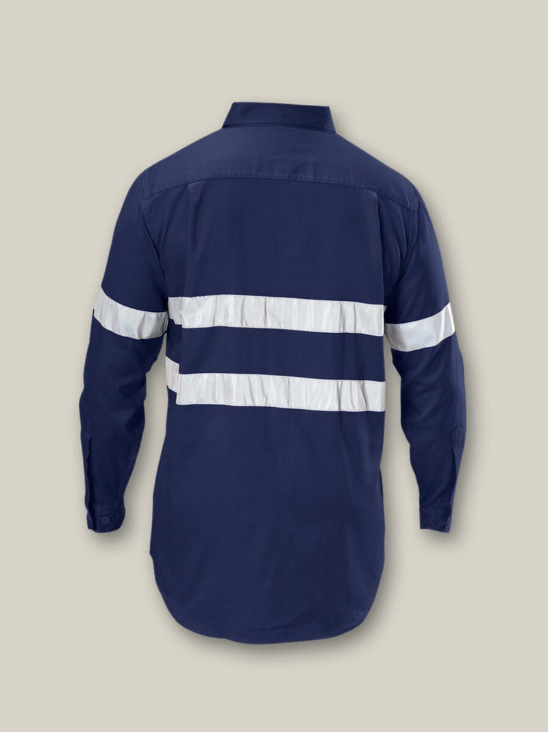 Hard Yakka Y07227 Hi-Vis Cotton Drill Long Sleeve Taped Shirt Mens – product photo