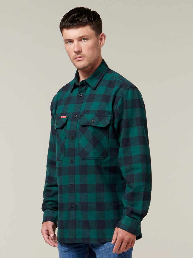 Hard Yakka Y07295 Long Sleeve Check Flannel Cotton Work Shirt Mens – product photo
