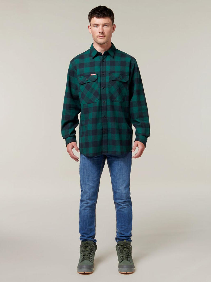 Hard Yakka Y07295 Long Sleeve Check Flannel Cotton Work Shirt Mens – product photo