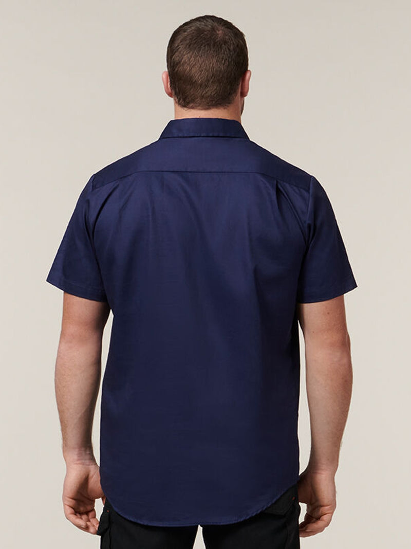 Hard Yakka Y07540 Short Sleeve Closed Front Cotton Drill Work Shirt Mens – product photo